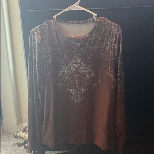 Brown  Long Sleeve Top